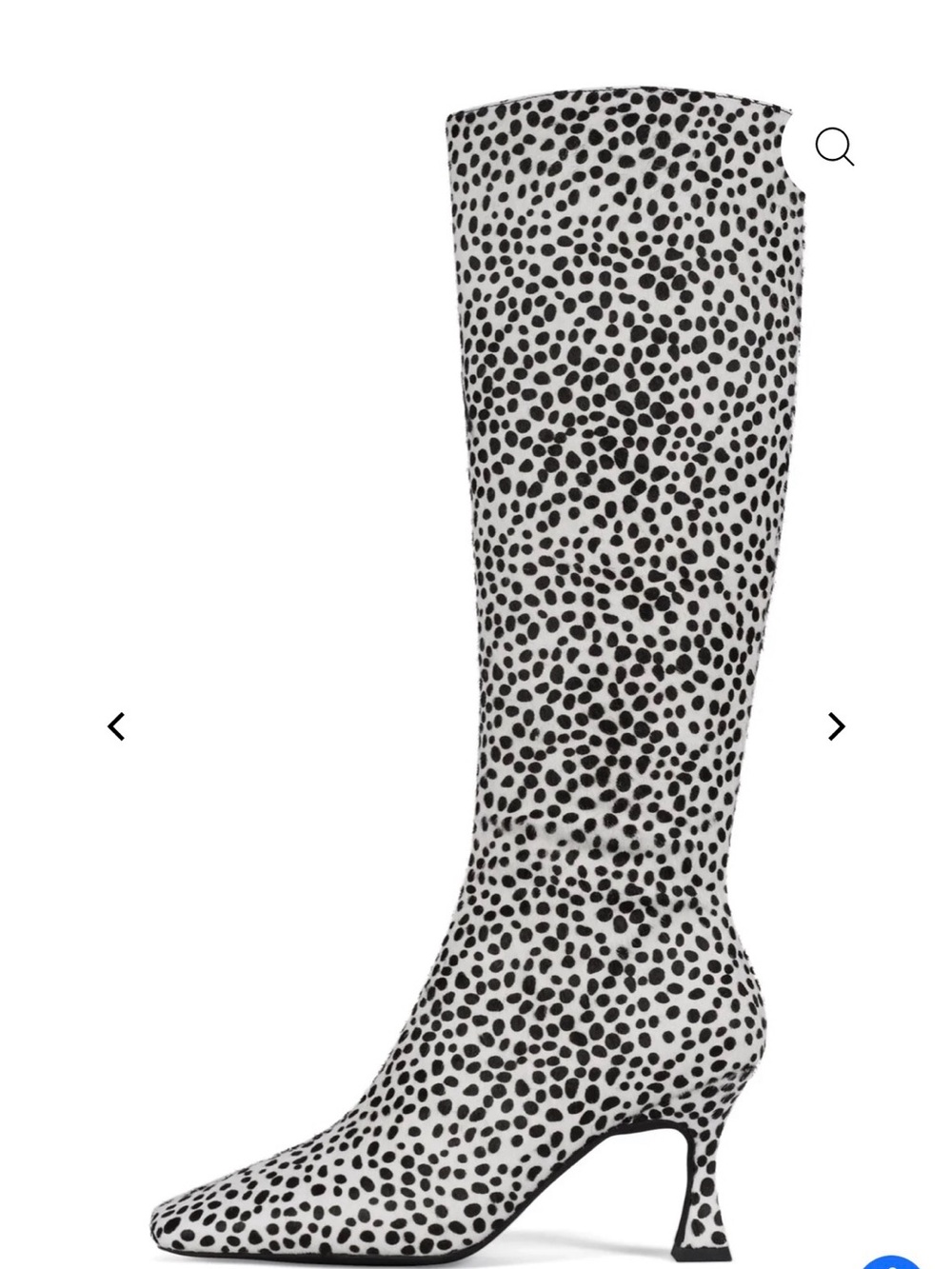Jeffrey Campbell Black and White Spotted Knee-High Heeled Boots
